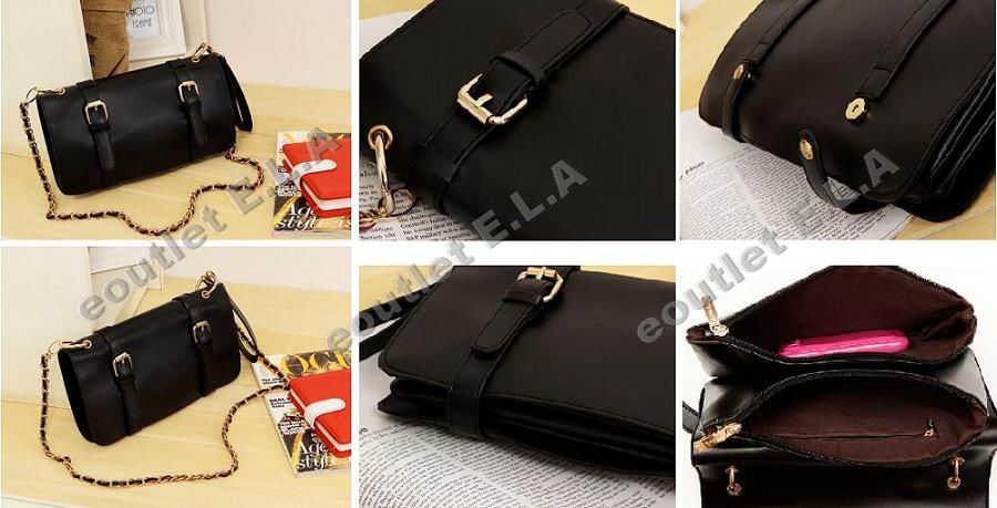 28cm BLACK ENVELOPE HAND OR SHOULDER BAG